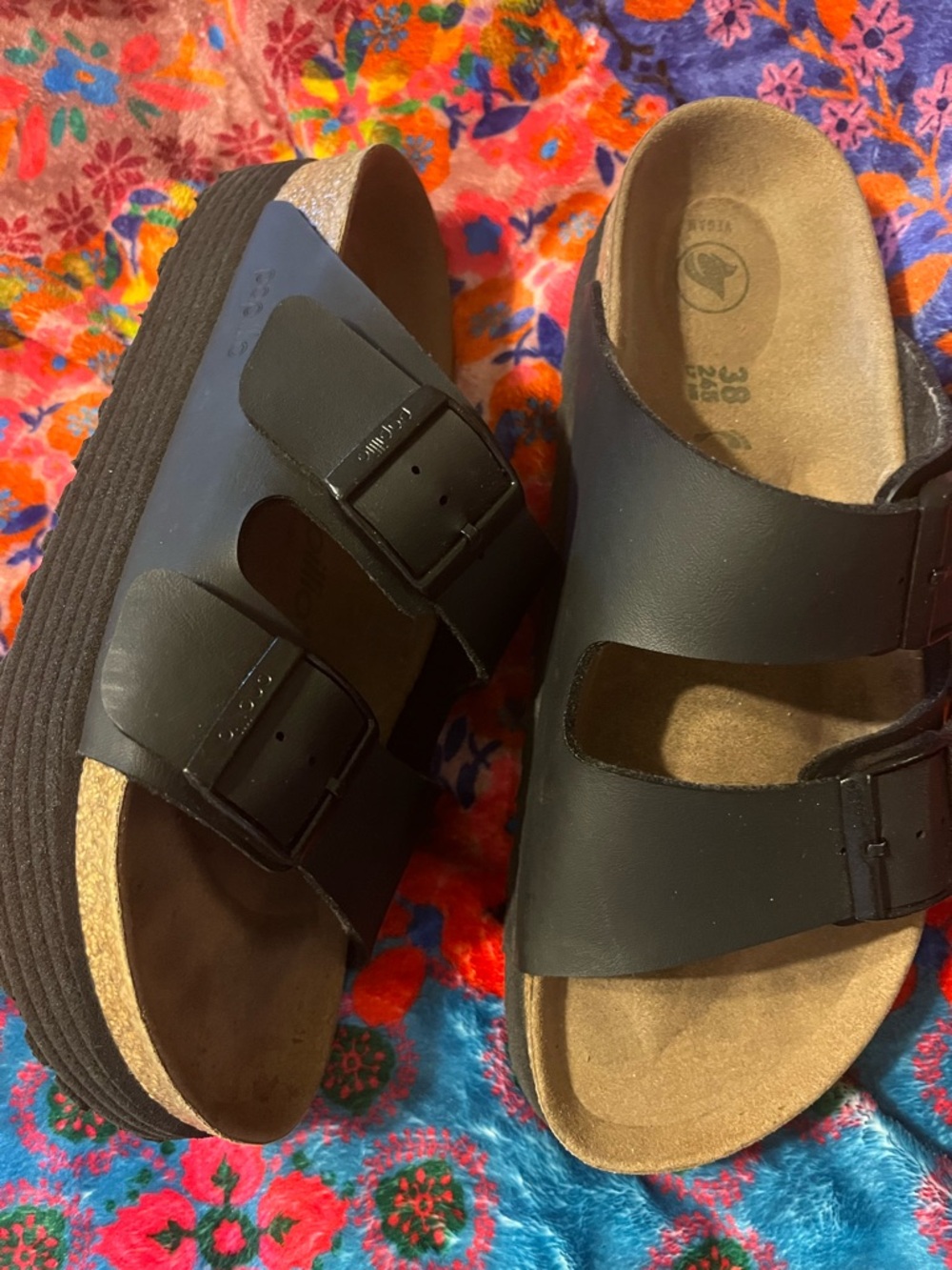 Birkenstock Black Two-Strap Slide Sandals
